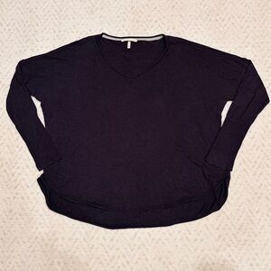 Victorias Secret Oversized V Neck Sweater Size XL Dark Purple Lightweight